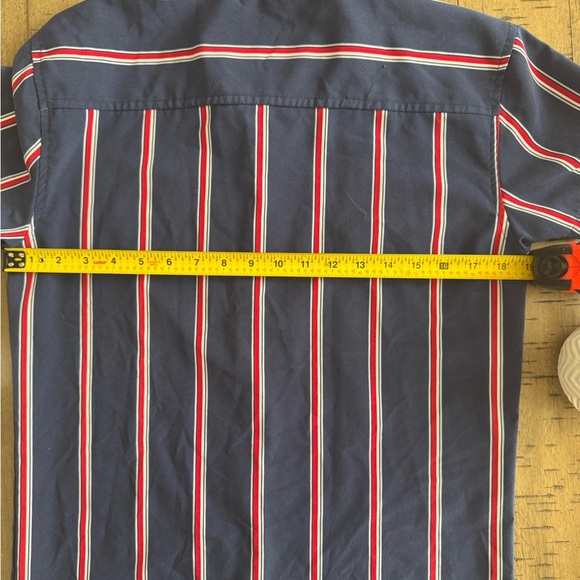Casual Blue and Red Striped Button Down Shirt - Picture 6 of 10